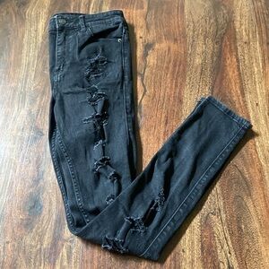Sz 27 Abercrombie & Fitch Black Distressed Skinny Jeans